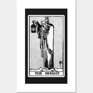 IX. The Hermit Tarot Card | Black and white Posters and Art